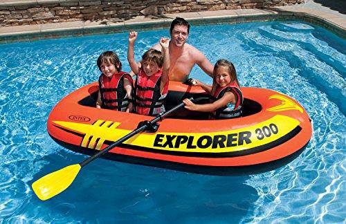 Intex 3 Person Fishing Raft w/ Pump & Oars & 2 Person Raft Set w/ 2 Oars & Pump