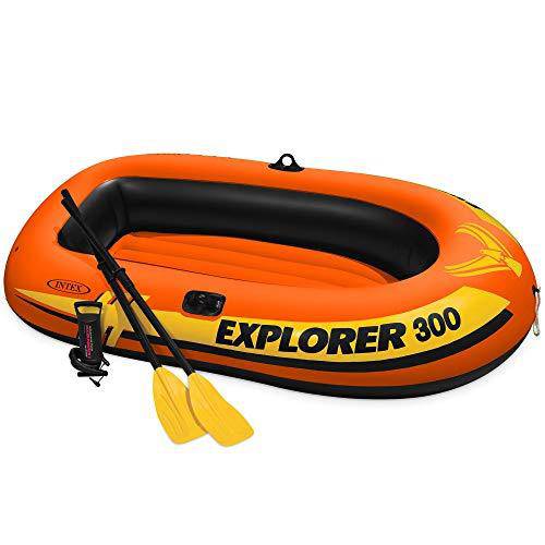 Intex 3 Person Fishing Raft w/ Pump & Oars & 2 Person Raft Set w/ 2 Oars & Pump