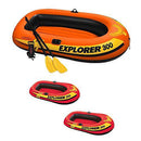 Intex 3 Person Raft w/ Pump & Oars & 2 Person Raft Set w/ 2 Oars & Pump (2 Pack)