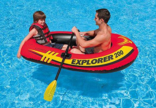 Intex 3 Person Raft w/ Pump & Oars & 2 Person Raft Set w/ 2 Oars & Pump (2 Pack)