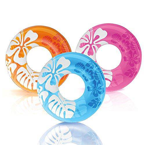 Intex 36 Inch Transparent Inflatable Round Swimming Pool Ring Float (2 Pack)