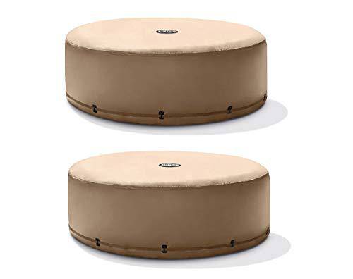 Intex 4 Person Round Energy Efficient Hot Tub Replacement Cover Only (2 Pack)