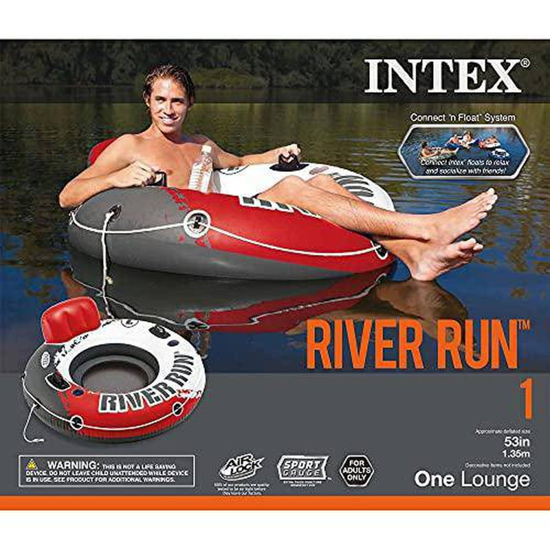 Intex 53" Inflatable Floating Water Raft (4 Pack) & 72 Can Cooler Float