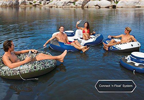 Intex 53" Inflatable Floating Water Raft (4 Pack) & 72 Can Cooler Float