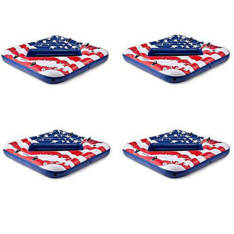 Intex 57264VM Inflatable American Flag 2 Person Float (4 Pack)
