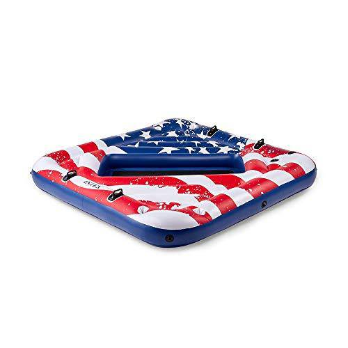 Intex 57264VM Inflatable American Flag 2 Person Party Island Lake Pool Float