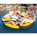 Intex 57276EP 5 Person Large Inflatable Laguna Lake Water Island Lounging Pool Float, Yellow