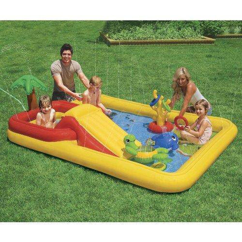 Intex 57454EP 100-inch x 77-inch Inflatable Ocean Children's Play Center Outdoor Backyard Kiddie Pool and Game Set