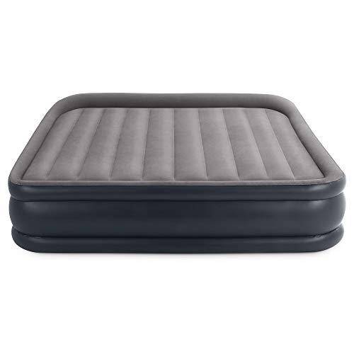Intex 64137ST Dura Beam Deluxe Raised Pillow Inflatable Blow Up Portable Firm Mattress Air Bed with Built In Internal Pump, King