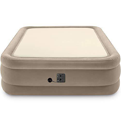 Intex 64477ED Queen Size Thermalux Airbed with Fiber-Tech Technology and Built-In Air Pump, Gold