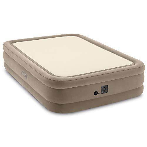Intex 64477ED Queen Size Thermalux Airbed with Fiber-Tech Technology and Built-In Air Pump, Gold