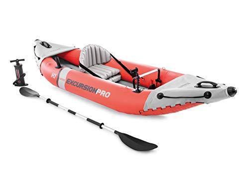 Intex 68303EP Excursion Pro Single Person Inflatable Vinyl Fishing Kayak Set