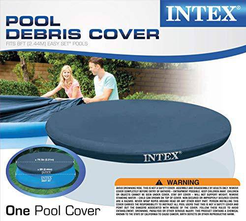 Intex 8 Foot Easy Set Above Ground Pool Debris Vinyl Round Cover Tarp (6 Pack)