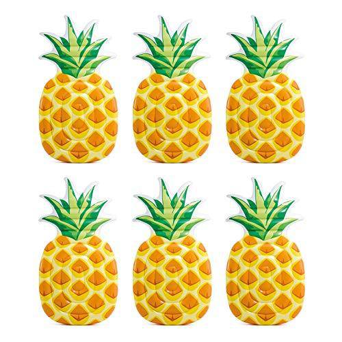 Intex 85" x 49" Giant Inflatable One Person Pineapple Pool Float Mat (6 Pack)