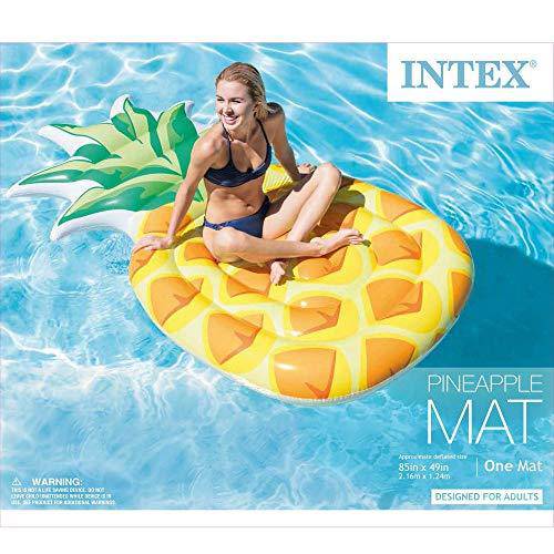 Intex 85" x 49" Giant Inflatable One Person Pineapple Pool Float Mat (6 Pack)