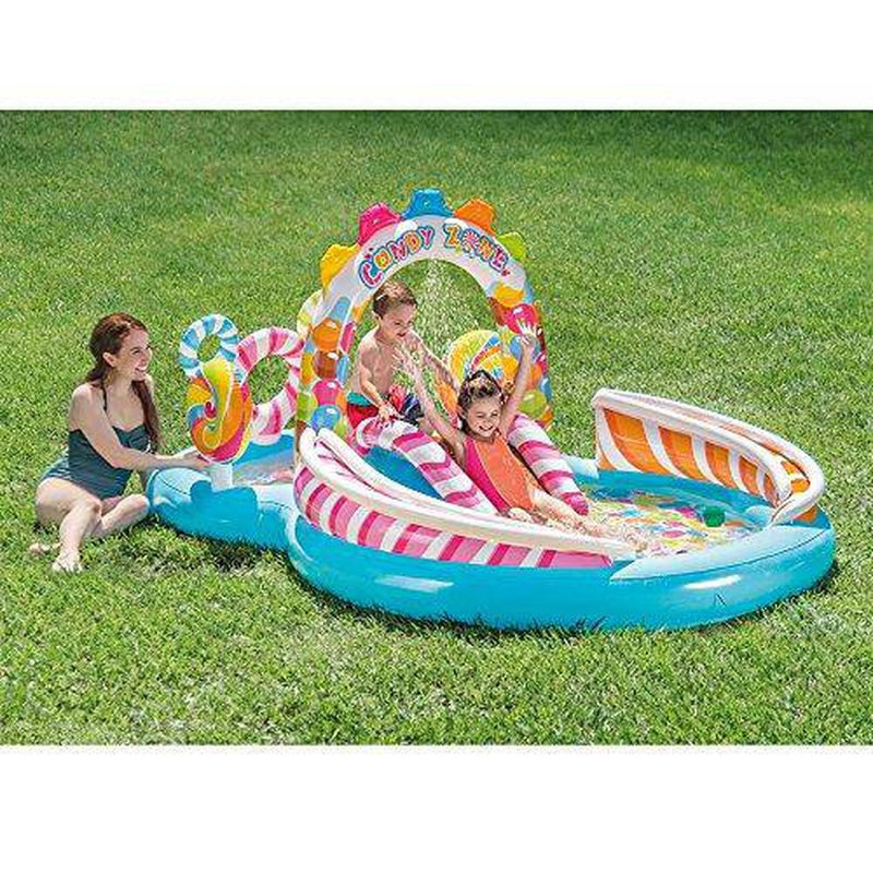 Intex 9' x 6' x 51" Inflatable Candy Zone Kiddie Pool with Waterslide (3 Pack)