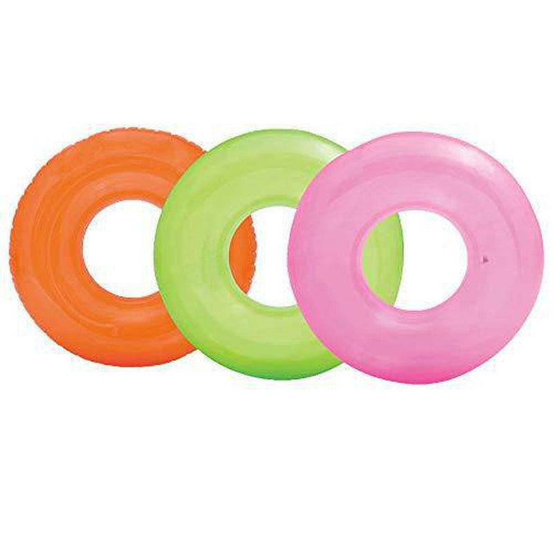 Intex Colorful Transparent Inflatable Swimming Pool Beach Tube Raft (36 Pack)