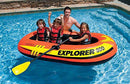 Intex Compact Inflatable Fishing 3 Person Raft with Pump & Oars & 1 Person Tube