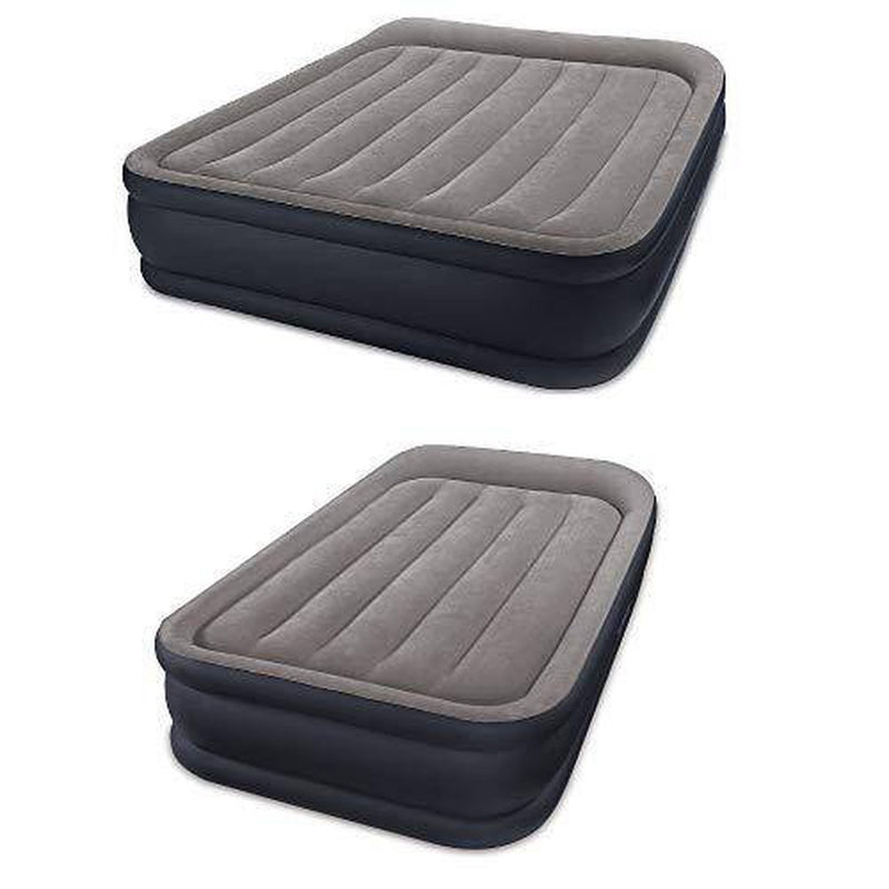 Intex Deluxe Air Bed, Queen & Intex Deluxe Airbed, Twin with Built In Pumps