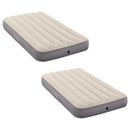 Intex Deluxe Dura Beam Single High Fibertech Air Mattress Airbed, Twin (2 Pack)