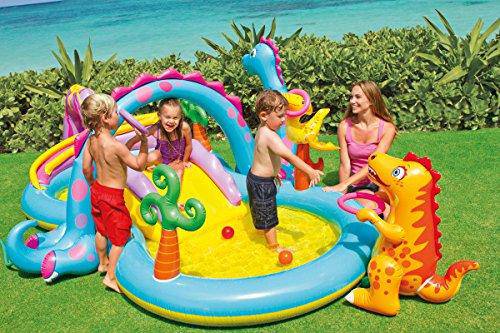 Intex Dinoland Kiddie Inflatable Pool & Inflatable Ocean Backyard Kiddie Pool