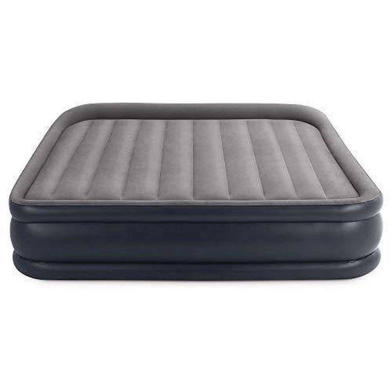 Intex Dura-Beam 16.5 Inch Deluxe Elevated Inflatable Pillow Rest Air Mattress Bed with Built-in Internal Pump, King