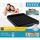 Intex Dura Beam Pillow Rest Classic Airbed with Built-in Pump, Queen (2 Pack)
