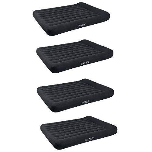 Intex Dura Beam Pillow Rest Classic Airbed with Built-in Pump, Queen (4 Pack)