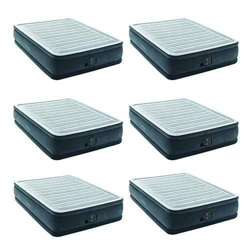 Intex Dura Beam Plus Series Elevated Airbed w/Built-in Pump, Queen(6 Pack)