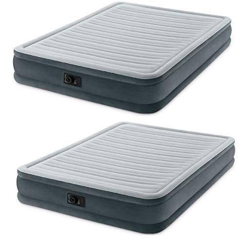 Intex Dura-Beam Series Mid Rise Airbed w/Built In Electric Pump, Queen (2 Pack)