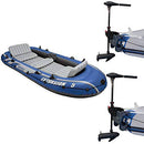 Intex Excursion 5 Inflatable Boat Set & 2 Transom Mount 8 Speed Trolling Motors