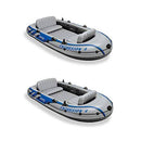 Intex Excursion Inflatable Rafting Fishing 4 Person Boat w/Oars & Pump (2 Pack)