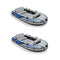 Intex Excursion Inflatable Rafting Fishing 4 Person Boat w/Oars & Pump (2 Pack)