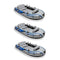 Intex Excursion Inflatable Rafting Fishing 4 Person Boat w/Oars & Pump (3 Pack)