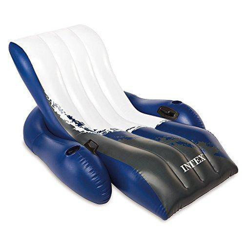 Intex Floating Recliner Inflatable Lounge, 71in X 53in, Multicolor