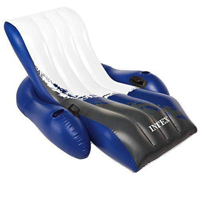 Intex Floating Recliner Inflatable Lounge, 71in X 53in, Multicolor