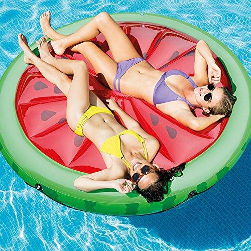 Intex Giant Inflatable 72In Watermelon Float & Inflatable Rockin' Lounge Float