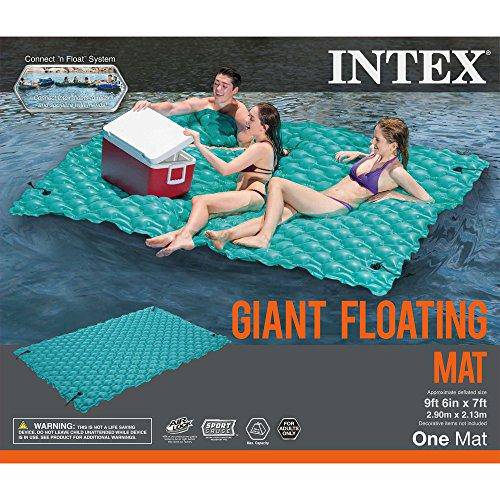 Intex Giant Inflatable Floating Water Pool Lake Mat Platform Pad, Teal