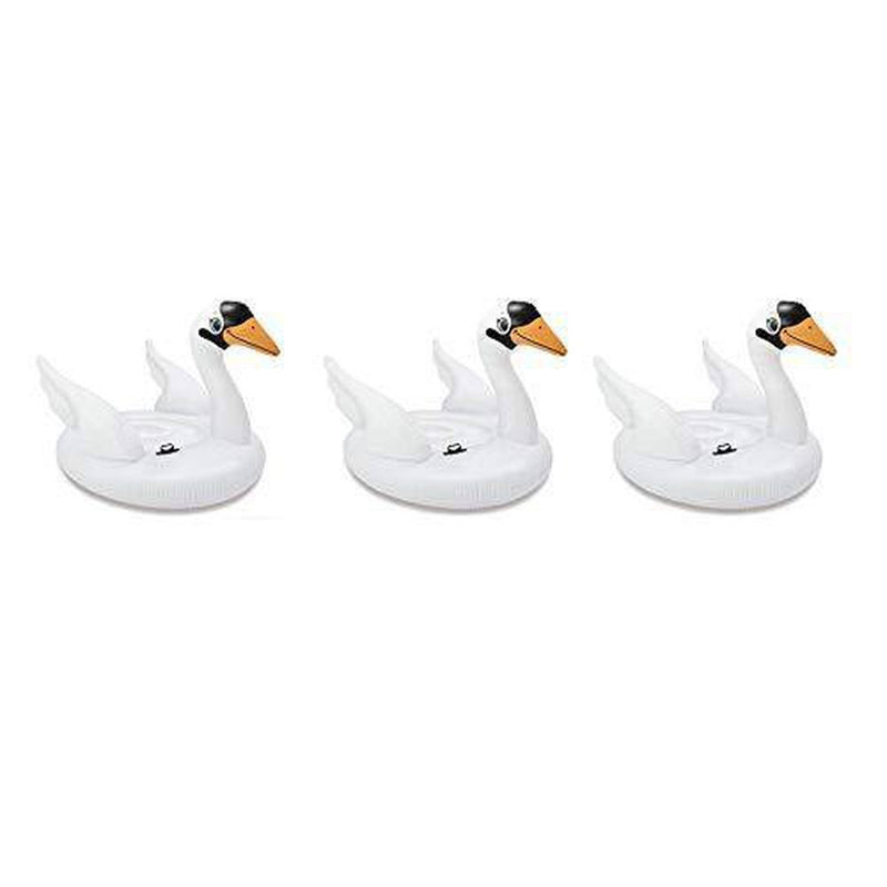 Intex Giant White Mega Swan Inflatable Swimming Pool Toy Float Ride On (3 Pack)