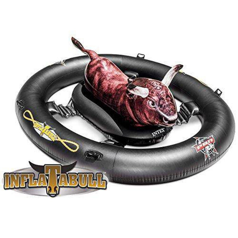 Intex Inflat-A-Bull, Inflatable Ride-On Pool Toy with Realistic Printi