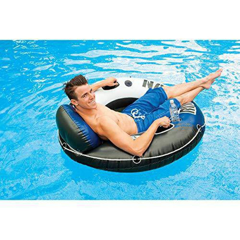 Intex Inflatable 2 Person Raft w/ Intex 1-Person Inflatable Tube (2 Pack)