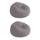 Intex Inflatable Contoured Corduroy Beanless Bag Lounge Chair, Gray (2 Pack)