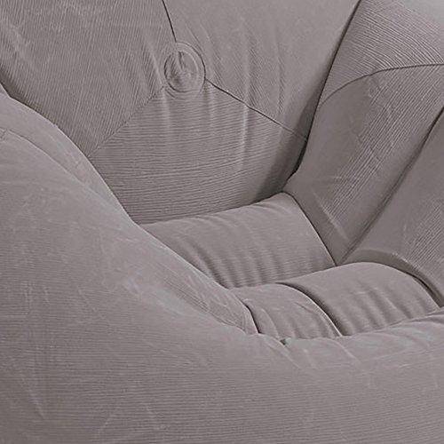 Intex Inflatable Contoured Corduroy Beanless Bag Lounge Chair, Gray (4 Pack)