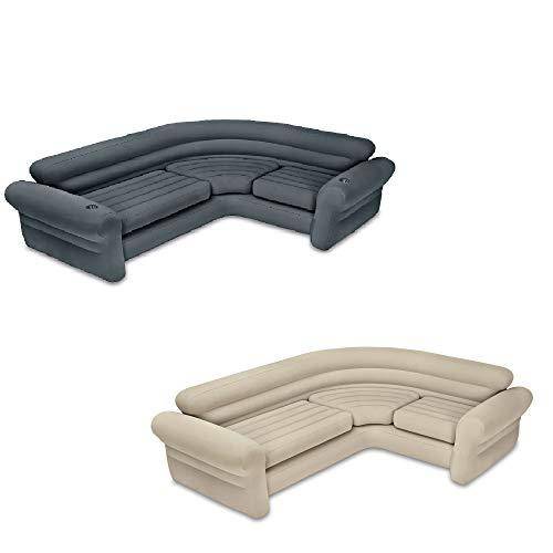 Intex Inflatable Couch Sectional, Gray & Intex Inflatable Couch Sectional, Beige