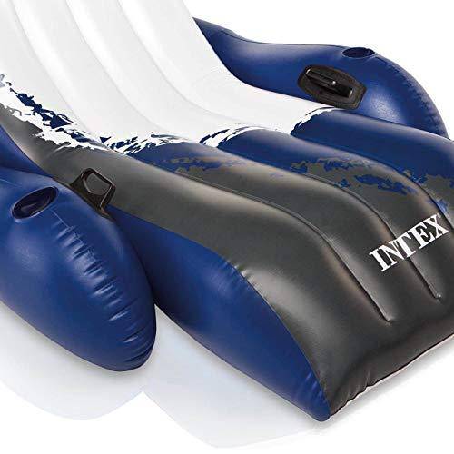 Intex Inflatable Floating Comfortable Recliner Lounges with Cup Holders (2 Pack)