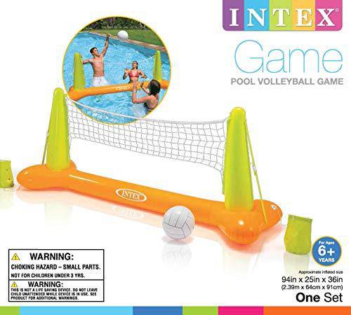 Intex Inflatable Floating Swimming Pool Toys Volleyball Game, Green (6 Pack)
