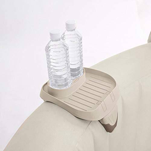 Intex Inflatable Hot Tub Seat , Attachable Cup Holder, Inflatable Head Rest, Tan