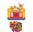 Intex Inflatable Jump-O-Lene Ball Pit Bouncer Bounce House w/ 100 Play Balls
