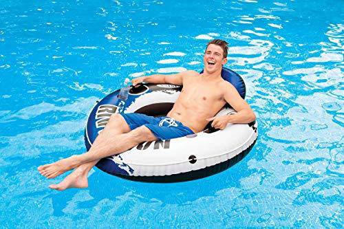 Intex Inflatable Mega Chill II 72 Can Cooler Float + River Run Tube (4 Pack)
