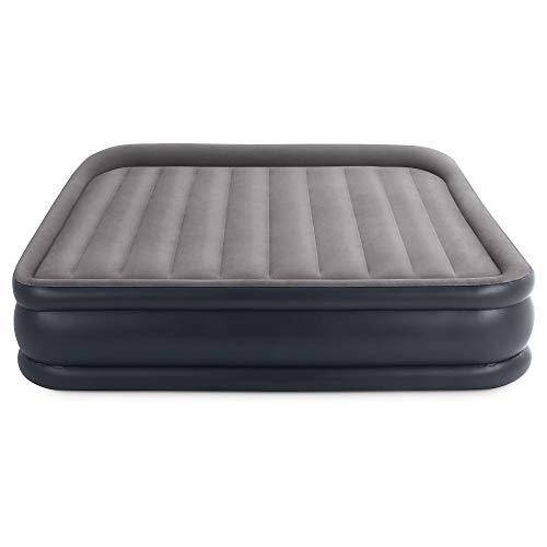 Intex King Deluxe Pillow Rest Inflatable Air Bed w/Pump & Queen Air Bed